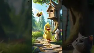 Potty Panic in the Woodland #shorts  #cat #bee  #funny