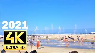 OSTEND, Belgium 🇧🇪 walk trainstation to Beach 2021 - 4K 60FPS