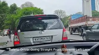 Daily Observations 64 | Baleno Driver Overtaking Us From The Left To Go Straight |#ka04 #baddrivers