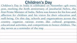 Write an Essay on Childrens Day in 100 words