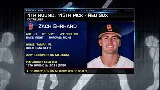 Full MLB Network Coverage of the Red Sox Selecting OF Zach Ehrhard 115th Overall in the 2024 Draft
