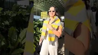 Sara Tendulkar Slays Chic & Comfy in White & Yellow Look at Airport #saratendulkar