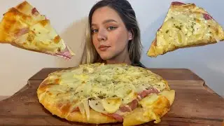 PIZZA DE CALABRESA COM MUITO QUEIJO MUKBANG BRASIL | CAMILE ASMR