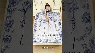 Grandma's Garden | Custom Kids Birth Flower Toile De Jouy | Personalized Blanket