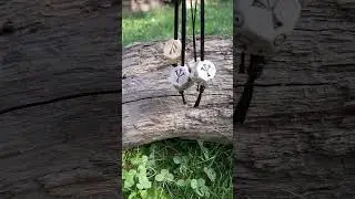 Pagan runic dice necklace | Viking Amulet hand-carved from moose antler | Norse rune jewelry