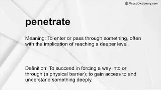 penetrate Meaning