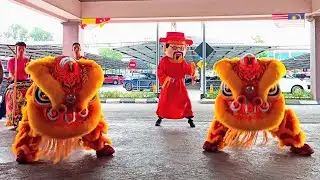 A vibrant lion dance parade arrived with the God of Prosperity, spreading luck & joy at marketplace