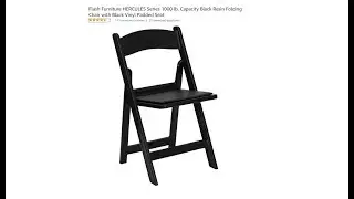 Flash Furniture HERCULES Series 1000 lb. Black Resin Folding Chair Unboxing and Review