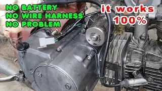 Wave 100cc Engine Only Wiring Diagram | No Battery & No Harness Connection Guide - It works 100%