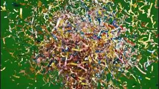 Intense Confetti Green Screen with Sound for Explosive Revelations