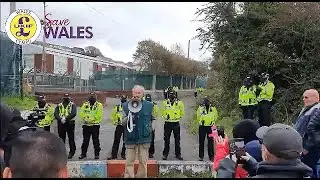 UKIP Wales Leader, Neil Hamilton speaking at a demo in Penally, Pembrokeshire