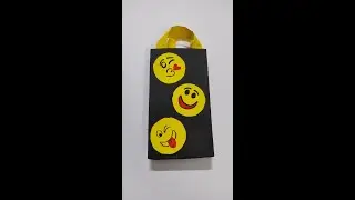 Smile Paper Bag for Kids !! Emoji's Paper Bag with Handle #paperbag #diybags #handmade #papercraft