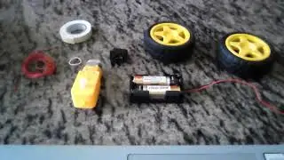 Two wheels DIY car robot with switch for school projects with e-motors