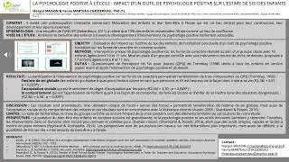 La psychologie positive à l’école : Impact d’un outil de psychologie positive