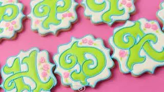 How To Decorate Monogram Cookies with Royal Icing | Happy Birthday Cookies