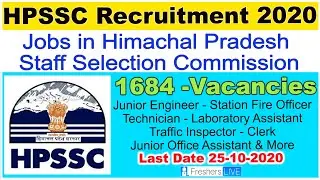 HPSSC Recruitment 2020 | Jobs in Himachal Pradesh Staff Selection Commission