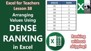 ARRANGING VALUES USING DENSE RANKING | Excel for Teachers | Carlo Excels