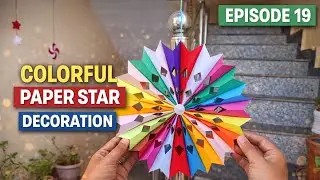 Colorful Paper Star Hanging Decoration | Easy Paper Craft | Episode 19 @salonicreativeart08 