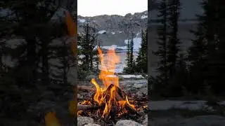 8 Hours Campfire Ambience  Mountain Forest at Sunset | No Music | Sleep & Relax (4K)