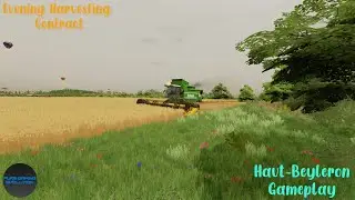 FARMING SIMULATOR 22 | Harvesting Contract finishing in the dark nearly, | SUNSET | [FS22 GAMEPLAY]