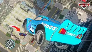 Lightning McQueen DINOCO Crazy City Rampage Crashes Ep.85 - GTA 4