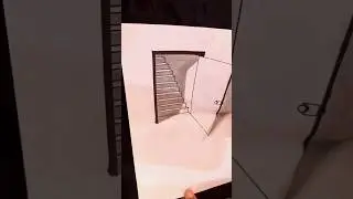 3D sensational door🚪 and stairs🪜 illusion|| 3D trick art drawing||#shorts #drawing #3d