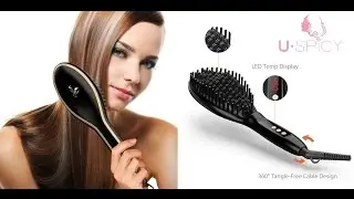 USpicy Hair Straightener Brush for Silky Frizz-free Hair