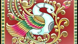 Digital | Tanjavoor | Tanjore | Painting | Hamsam(Swan) - an experiment!