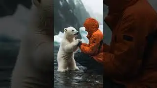 Polar Bear's Playful Encounter#animals#WildlifeEncounter #ArcticLife #NatureIsMagical
