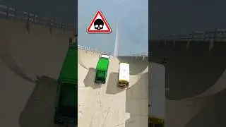 TRASH TRUCK VS SCHOOL BUS 🔥 MEGA RAMP 🚀 Best Cars, Trucks and Buses Crashing Game Simulator Gameplay