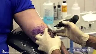 Buddha Tattoo Tutorial - How to render the Buddha Hair (Buddha Head) in a tattoo