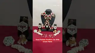 Hand Painted Jewellery Set With Groom Name | Shiny Shell - Customised Jewellery