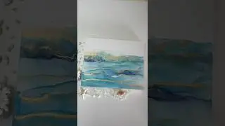 A Dreamy Landscape in Alcohol Inks #AlcoholInk #alcoholinks #canvasart