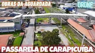 Drone em Carapicuíba: Obras da aguardada passarela na região central - Grande São Paulo