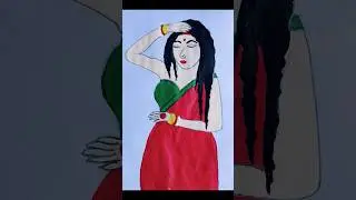 Bengali bride/beautiful bride drawing easy #shorts #bengali#beide#art