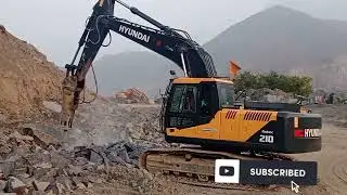 new Hyundai smart plus exavator with breaker/fast breaking 😍#exavator #poclain #mines #viralvideo