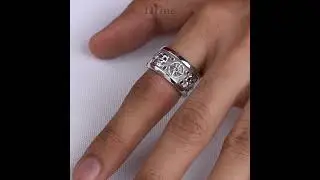 Octagram Skull Wedding Band for Men Gothic Jewelry Gun Metal | Dfine Jewelry Store