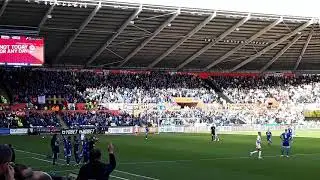 Cardiff fans at Liberty Stadium 27. October 2019