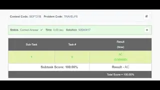 Travel Pass | September Long Challenge 2021 | CodeChef | Solution