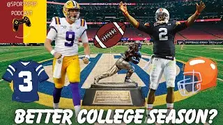 Better College Season? #sports #collegefootball #espn #secfootball #joeburrow #camnewton #heisman