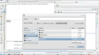 JavaFX example: save TextArea to file, using FileChooser