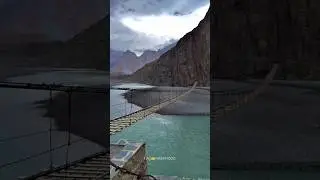 Beauty of Pakistan part #96. Hussaini bridge Passu Cones Hunza Valley. #kpk #nature #king_mashhood.
