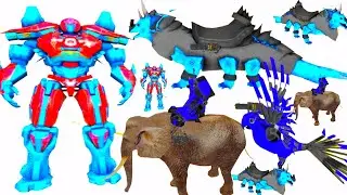 Dino Robot Transforming Jet Car Bike Dinosaur Wala Robot Game 