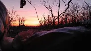 Ukraine - XX.02.2024. A Fighter Catches A Stunning Sunset From His Position Despite Fierce Battle.