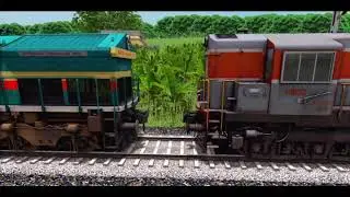 LOCO FAILED OF GOODS FREIGHT TRAIN RESCUED BY LDH WDM3D