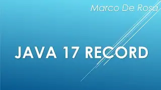 Java 17 Record