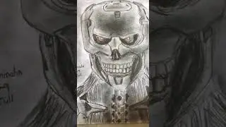 Drawing of terminator rev 9 skull drawing