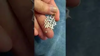 14K White Gold Diamond Modernist Stars Pendant. Mid Century Modern *Video*