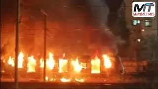 A massive fire broke out in a garbage train at Kurla in Mumbai
