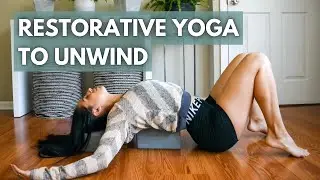 RESTORATIVE YOGA WITH MUSIC - 20 minute restorative yoga practice for relaxation using yoga blocks